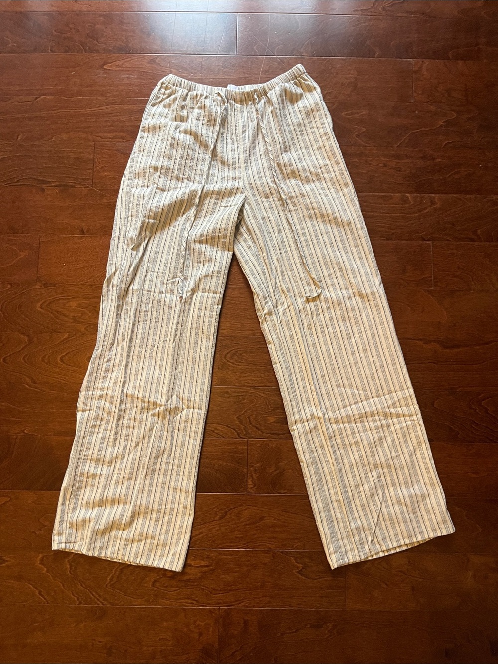 Sienna Sky Women's Wide-Leg Striped Pants - Cream/Blue
